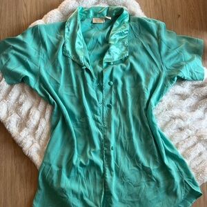 Vintage Victoria's Secret Aqua Satin Sleep dress